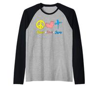 Paix Amour & Jésus-Christ Foi chrétienne & Espoir Inspiration Manche Raglan