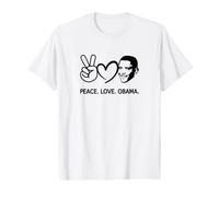 Paix Amour Obama Histoire des Noirs Afro-américains T-Shirt Graphique avec Valeur