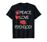 Paix Amour Psychologie Cerveau Cœur Thérapie Rire T-Shirt