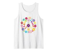 Paix Amour Signe Hippie Fleurs Années 60 70 Bohème Rétro Débardeur