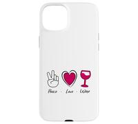 Paix Amour vin - Peace Love Wine - Humour vin Cadeau apéro Coque pour iPhone 15 Plus