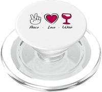 Paix Amour vin - Peace Love Wine - Humour vin Cadeau apéro PopSockets PopGrip pour MagSafe