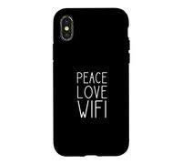 Paix, Amour, WiFi Design Amusant/J'adore Le WiFi ! Coque pour iPhone X/XS