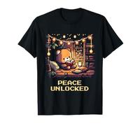 Paix déverrouillée | Le mode Hygge rencontre le royaume des pixels T-Shirt