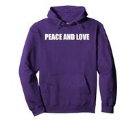 Paix et Amour Sweat à Capuche, Unisexe pour Adultes, Violet, L