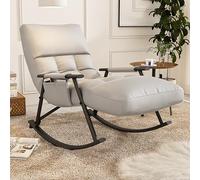 paiye Fauteuil salon,Fauteuil relax,Fauteuil salon confortable,Fauteuil à Bascule,Facile à Nettoyer,Cadre en Metal, Fauteuil De Relaxation repose-pied réglable sur 6 hauteurs, salon, chambre (Col