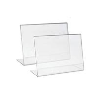 PAJADA présentoir A4, plexiglas transparent, horizontale, Pack de 2 avec base en L, supports multifonctions