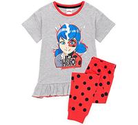 Pajamas miraculeux Girls Coccinelle Superhero T-Shirt & Long ou Shorts PJS 5-6 Ans
