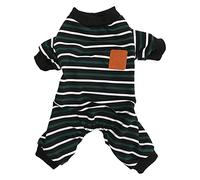 Pajamas pour Chien rayé | Tri - Couleur à la Mode pour Animaux de Compagnie | Doux et Extensible pour Les Chiens/Chiots/Chats | Poignets côtelés et Conception du Ventre Ouvert (M)