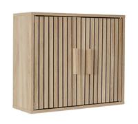 PAJAN - Armoire Murale 2 Portes Effet Bois avec Tasseaux