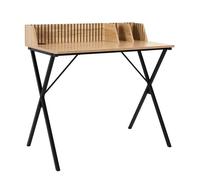 PAJAN - Bureau avec petits rangements Effet Bois avec Tasseaux