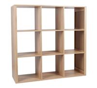 PAJAN - Rangement 9 Cases Effet Bois avec Tasseaux