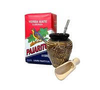 Pajarito Elaborada Yerba Mate Service à thé | Boisson énergétique naturelle forte | Ensemble complet de thé maté | Kit débutant | Yerba Mate Pajarito Elaborada Booster 500 g | Tasse à oiseaux en céramique 300 ml | Bombilla en acier inoxydable