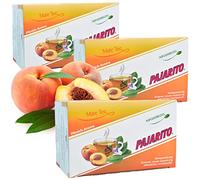 Pajarito Yerba Maté en Sachets Pêche: 0,180 kg (3 x 0,060) +échantillon (40g)| Boisson énergisante et tonique, riche en vitamines et antioxydants!Accélère le métabolisme.