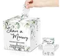 Pajean Greenery Lot de 50 cartes mémoire à partager pour collections de vie, cartes d'invités pour funérailles, remise de diplôme, mariage, fête prénuptiale, anniversaire, départ à la retraite (style