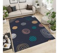 PAJEON Tapis de Chambre Lignes à Pois Modernes Simples Jaune Rose Vert, 100 x 150 cm Entretien Facile Intérieur Moquette, Écologique Paillasson Intérieur - pour Chambre d'enfant