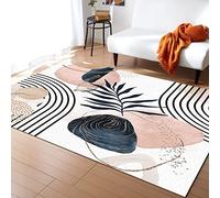 PAJEON Tapis de Décoration Abstrait Boho Minimaliste Européen Dessin Au Trait Géométrique, 140 x 200 cm Tapis Moquette de Chambre à Poils Ras, Paillasson Intérieur - pour Chambre à Coucher de Salon