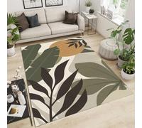 PAJEON Tapis de Décoration Feuille De Palmier Simple, 140 x 200 cm Tapis Moquette de Chambre à Poils Ras, Paillasson Intérieur - pour Chambre à Coucher de Salon