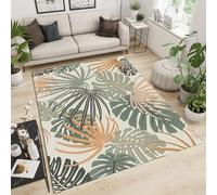 PAJEON Tapis de Décoration Feuilles De Palmier Tropicales Abstraites, 140 x 200 cm Tapis Moquette de Chambre à Poils Ras, Paillasson Intérieur - pour Chambre à Coucher de Salon
