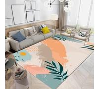 PAJEON Tapis de Décoration Feuilles Tropicales Boho Couleur Morandi, 140 x 200 cm Tapis Moquette de Chambre à Poils Ras, Paillasson Intérieur - pour Chambre à Coucher de Salon