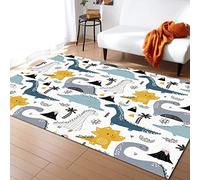 PAJEON Tapis de Décoration Mignon, Dessin Animé, Dinosaure, Graffiti, Animal, 140 x 200 cm Tapis Moquette de Chambre à Poils Ras, Paillasson Intérieur - pour Chambre à Coucher de Salon