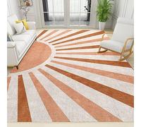 PAJEON Tapis de Design Art Géométrique Abstrait Moderne Boho Sun, 120 x 170 cm Tapis avec Dos en Caoutchouc Antidérapant, Paillasson Intérieur - pour Décor de Sol de Chambre à Coucher de Salon