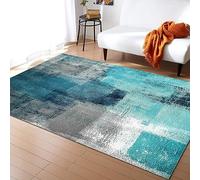 PAJEON Tapis de Salon Peinture Graffiti Abstraite Turquoise Et Grise, 180 x 270 cm Tapis Moquette de Chambre à Poils Ras, Paillasson Intérieur - pour Chambre à Coucher de Salon
