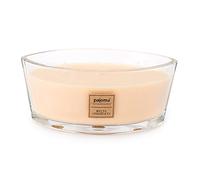 Pajoma Bougie parfumée au chocolat blanc 500 g dans un bocal en verre avec couvercle en bois - Édition Premium - Environ 45 heures