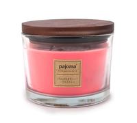 pajoma® Bougie parfumée pamplemousse cassis 340 g Poids de cire | Mélange de cire de soja et de paraffine à 3 mèches | Avec couvercle en bois - Environ 40 heures de combustion | Parfum d'ambiance de