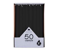 pajoma® Bougies à tige, hauteur : 25 cm, durée de combustion : environ 7 heures, sans parfum, polyvalent, pour bougeoirs, décoration et occasions festives (noir)
