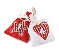 Pajoma Calendrier de l'Avent avec 24 sacs en tissu rouge à remplir - Motifs en carreaux, DIY