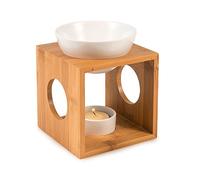 pajoma Lampe parfumée en Bambou et céramique 9,5 x 9,5 x 9,5 cm