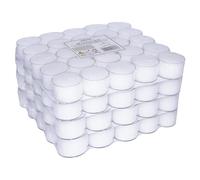 Pajoma - Lot de 100 bougies chauffe-plat non parfumées blanches - Longue durée de combustion : 8 heures - Pour décoration de jardin, extérieur, gastronomie, mariage