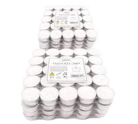 Pajoma Lot de 200 bougies chauffe-plat, non parfumées, 3,8 cm, paraffine blanche, durée de combustion : 4 heures