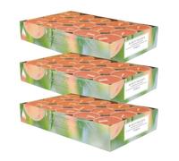 pajoma® Lot de 3 bougies chauffe-plat parfumées pêche - 90 bougies chauffe-plat parfumées dans une coque en aluminium - Durée de combustion : environ 4 heures - Hauteur : 1,5 cm - Diamètre : 3,5 cm -