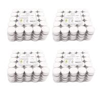 pajoma Lot de 400 bougies chauffe-plat blanches non parfumées de 3,8 cm - Durée de combustion : 4 heures.