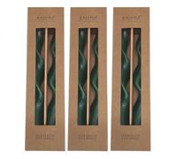 pajoma® Lot de 6 bougies à tige torsadées - Vert - Hauteur : 25 cm - Diamètre : 2 cm - Durée de combustion : environ 5 heures - Bougie spirale avec poids de cire de 42 g - Qualité supérieure
