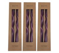 pajoma® Lot de 6 bougies à tige torsadées Violet Hauteur 25 cm Ø 2 cm Durée de combustion env. 5 heures Bougie spirale avec poids de cire 42 g | Qualité supérieure
