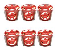 pajoma® Lot de 6 mini bougies parfumées pomme/cannelle Édition de Noël Poids de cire 45 g Durée de combustion : 10 heures Dans un élégant emballage cadeau | Qualité supérieure