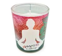 pajoma® Namaste Bougie parfumée de méditation Poids de cire 80 g Durée de combustion 20 heures Hauteur 7,5 cm Ø 6 cm Dans un élégant emballage cadeau Qualité supérieure Yoga Méditation Relaxation