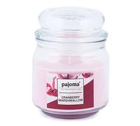 pajoma® Sweet Edition Bougie parfumée dans un pot à bonbons 248 g Cranberry Marshmallow | Bougie de qualité supérieure à fermer, durée de combustion : env. 55 heures