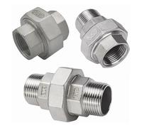 PAJPXPCD 1" NPT Female Male Socket Union Coupler 304 316 Stainless Steel Pipe Fitting Connector(BSPT SS304 F-F,PTFE SEAL_1")