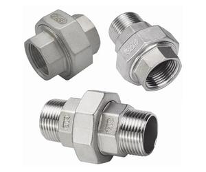 PAJPXPCD 1" NPT Female Male Socket Union Coupler 304 316 Stainless Steel Pipe Fitting Connector(BSPT SS304 F-F,PTFE SEAL_1")