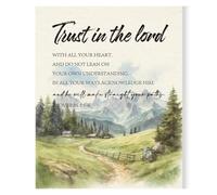 PAJPXPCD Bible Verse Wall-Art Trust In The Lord Canvas Poster Print Religious Inspirational Decor for Housewarming or Recovery Gift(Unframed,16x24inch(40x60cm))