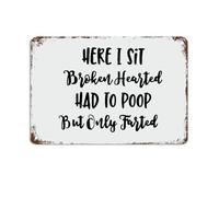 PAJPXPCD Broken Hearted Here Sit Vintage Metal Sign 12x8 Inch
