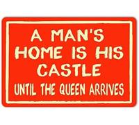PAJPXPCD Castle Surrender Royal Takeover Tin Sign 12x8 Inch | Playful marital hierarchy statement man cave living room or couple gift wall