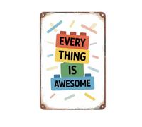 PAJPXPCD Classic Toy Block Theme Metal Sign Uplifting Message Print Nostalgic Childhood Memory Decor for Home Office Dormitory Garage Bar Wall Hanging 8 X 12 inch