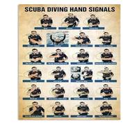 PAJPXPCD Diving Communication Code Metal Sign Rustic Aluminum Plaque for Scuba Club Spearfishing Lodge Coastal Bar Restaurant 8 X 12 inch