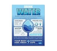 PAJPXPCD Drink More Water Reminder Poster Hydration Chart for Daily Intake Tracking Classroom Home Office Wellness Fair Educational Decor(Framed,12x18inch(30x45cm))