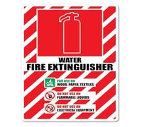 PAJPXPCD Fire Water Extinguisher Sign Metal Tin 12x8 Inch